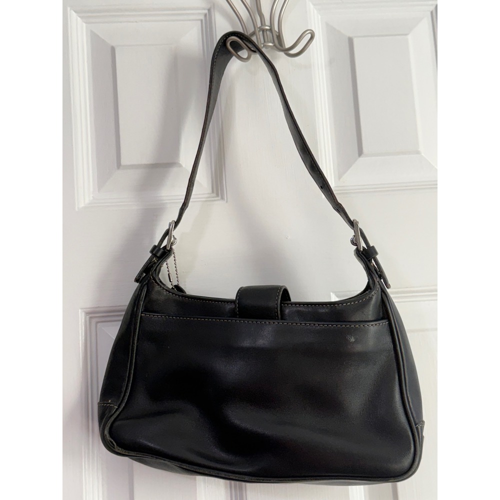 Coach Soho Black Leather Small Hobo Bag Vintage 7789 Contrast Stitch Costa Rica - Picture 6 of 9